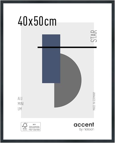 accent by nielsen Aluminium Bilderrahmen Star, 40x50 cm, Struktur Schwarz Matt von accent by nielsen