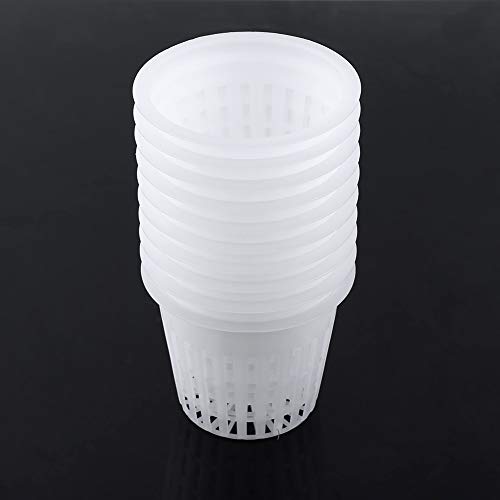 Nikou Pflanzkorb Topfnetz Hydroponik Mesh 10pcs Heavy Duty Mesh Topfnetz Cup Korb Hydroponik Pflanze wachsen Klonen Weiß von Nikou