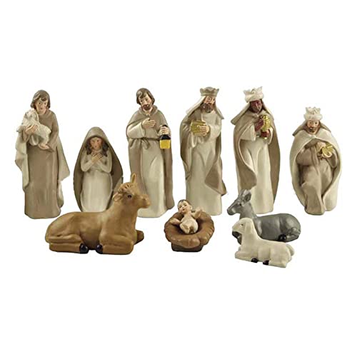 Christus-Geburt von Jesus-Verzierung Krippenfiguren-Set krippenfiguren gießform Zarte stehende Harz-Statue,Dekoration für Zuhause,Kirche,Büro,Garten Krippenfigur Handwerk christlich-katholisches von Niktule