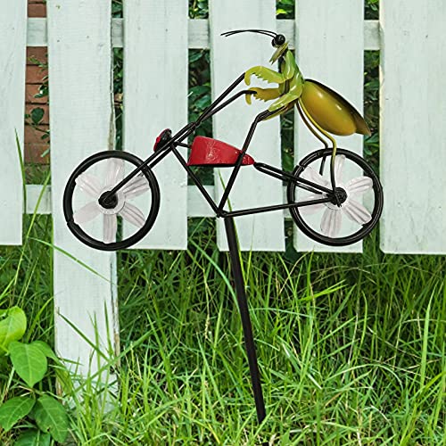 Metall Vintage Fahrrad Windspiel Frosch auf Fahrrad Spinner Metall Garten Dekoration Tierpfahl Skulptur Windfänger für Terrasse Dekor Garten Dekoration von Niktule