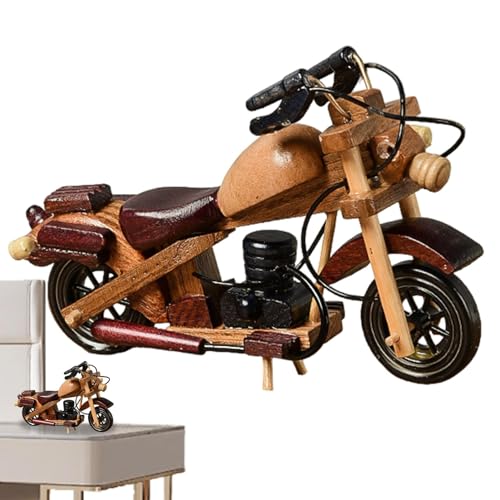 Niktule Holz-Motorrad-Modell, Retro-Motorrad-Dekor | Fahrzeug-Tischmodell aus Holz,Sammelbare Dekoration für Bücherregal, Kamin, tragbare Wohndekoration für die Wohnung von Niktule