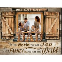 Personalisierte Leinwand | Happy Fathers Day Foto Leinwanddruck Geschenke Für Papa Geschenk Erster Vatertag von NininnniStore