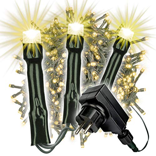 Nipach GmbH LED Büschellichterkette Cluster für Außen IP44 Außen-Trafo 6h-Timer grünes Kabel 25m Weihnachtsdekoration Party Xmas 500 750 1000 2000 warmweiß bunt wählbar (warmweiß, 750 LED) von Nipach GmbH