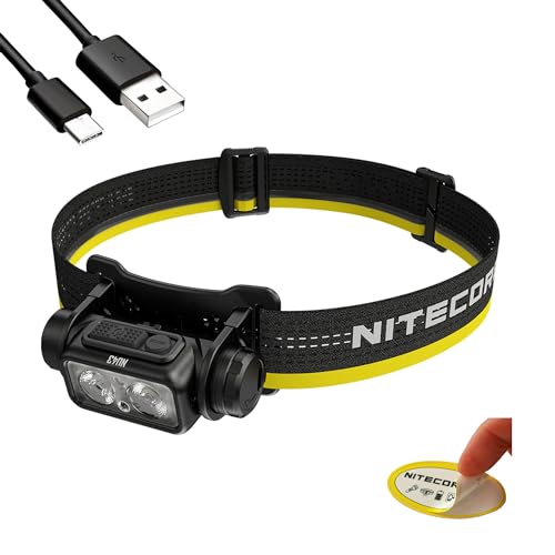 Nitecore NU43 USB-C wiederaufladbare Stirnlampe, 1400 Lumen, hell, leicht, für Camping, Laufen oder Arbeiten, mit Spot, Flutlicht, rotem Licht und Lumentac Organizer von Nitecore