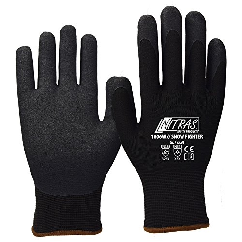 12 Paar NITRAS Snow Fighter Winterhandschuhe 1606W, gesandete Nitrilbeschichtung, Größe:11 (XXL) von Nitras