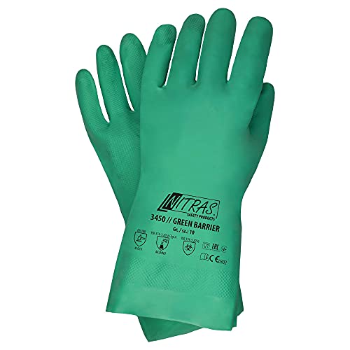 12 Paar Nitras 3450 Green Barrier - Chemikalienhandschuhe aus Nitril - Gr 2XL von Nitras