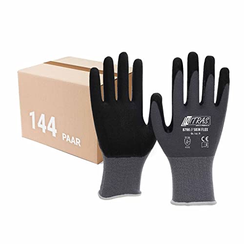 NITRAS Skin-Flex Strickhandschuhe 8700-144 Paar - hohes Tastempfinden, Montagearbeiten, hervorragender Nass- und Trockengriff, Größe:11 NITRAS Skin-Flex Strickhandschuhe 8700-144 Paar - hohes Tastempfinden, Montagearbeiten, hervorragender Nass- und Trockengriff, Größe:11 von Nitras