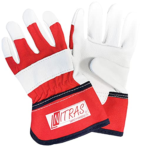 Nitras 3 Paar 1408 Garten-Handschuhe für Kinder - Schutz- & Bastel-Handschuhe aus Leder - EN 388 - Rot/Weiß - 5-6 Jahre Nitras 3 Paar 1408 Garten-Handschuhe für Kinder - Schutz- & Bastel-Handschuhe aus Leder - EN 388 - Rot/Weiß - 5-6 Jahre von Nitras
