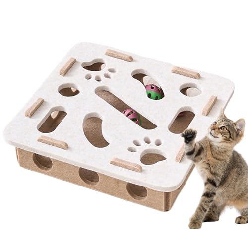 Nixiara Katzenleckerli-Puzzle | Bereicherungsspielzeug Für Katzen - Kratzspiel Mit Klingel Und Labyrinth Bahn Zur Beschäftigung Und Für Beissen Bewegung Für Kätzchen Welpen Im Wohnzimmer Oder Käfig Nixiara Katzenleckerli-Puzzle | Bereicherungsspielzeug Für Katzen - Kratzspiel Mit Klingel Und Labyrinth Bahn Zur Beschäftigung Und Für Beissen Bewegung Für Kätzchen Welpen Im Wohnzimmer Oder Käfig von Nixiara