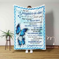 Für Meine Schwiegertochter Decke, Blaue Schmetterlingsdecke, Decke Für Tochter, Mädchen, Familiendecke, Decken Geschenk von NnhCraft
