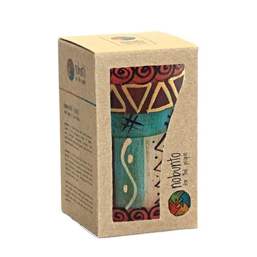 Nobunto Kerzen - Makini - Fair Trade Kunstkerze aus Südafrika - Handbemalte Geschenkkerze - Afrikanische Kerzensets - Bunte Stabkerzen - Weihnachten - Ostern (Geschenkbox 7x11,5cm) von Nobunto