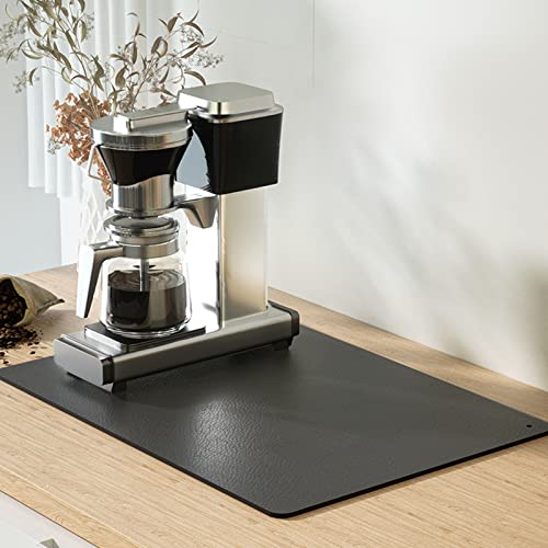 Gleitbrett Unterlage für Kaffeemaschine,Abtropfmatte Geschirr,Anti-Rutsch Silikonmatte Feuerfeste Tampermatte,Trockenmatte Matte für Kaffeevollautomat Mikrowelle Backofen Toaster (M: 40x60x0.4cm) von Nogsay