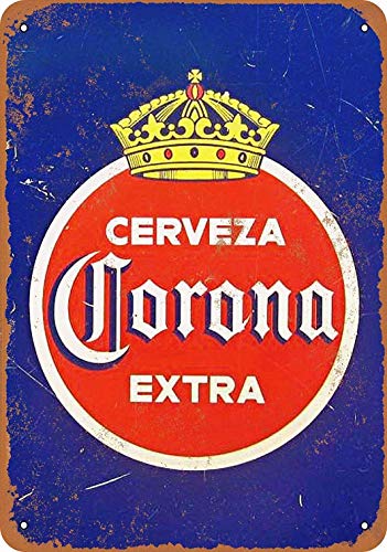 Corona Cerveza Extra Blechschild Retro Blech Metall Schilder Poster Deko Vintage Kunst Türschilder Schild Warnung Hof Garten Cafe Toilette Club Geschenk von None Brand