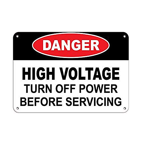 Danger High Voltage Turn Off Power Before Servicing Blechschild Retro Blech Metall Schilder Poster Deko Vintage Kunst Türschilder Schild Warnung Hof Garten Cafe Toilette Club Geschenk von None Brand