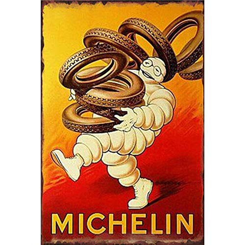 Michelin Blechschild Retro Blech Metall Schilder Poster Deko Vintage Kunst Türschilder Schild Warnung Hof Garten Cafe Toilette Club Geschenk von None Brand