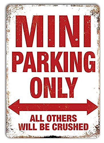 Mini Parking Only Blechschild Retro Blech Metall Schilder Poster Deko Vintage Kunst Türschilder Schild Warnung Hof Garten Cafe Toilette Club Geschenk von None Brand