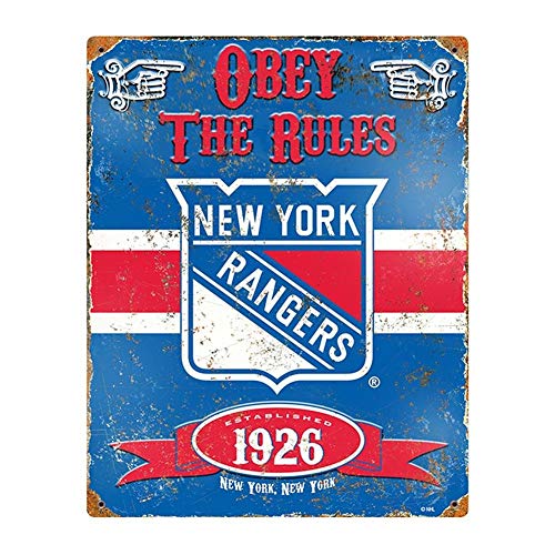 New York Rangers Blechschild Retro Blech Metall Schilder Poster Deko Vintage Kunst Türschilder Schild Warnung Hof Garten Cafe Toilette Club Geschenk von None Brand