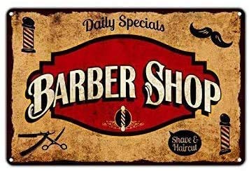 None Brand Daily Specials Barber Shop Shave Blechschild Retro Metall Poster Vintage Kunst Schild Schilder Hof Garten Tür Cafe Pub Toilette Geburtstag Weihnachten Geschenk von None Brand