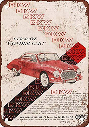 Noone Brand Dkw Retro Wanddekoration Metall Blechschild bemalt Kunst Poster Dekoration Plakette Warnung Cafe Garage Party Spiel Zimmer Türschilder von None Brand