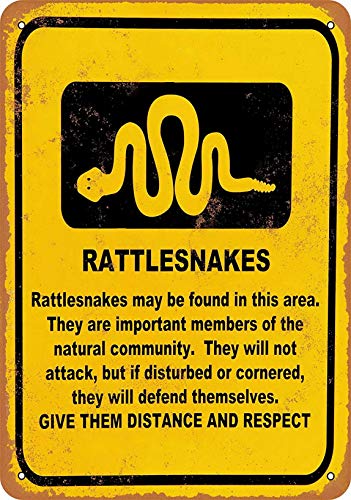 Noone Brand Rattlesnake Warning Vintage Retro Blechschild Wanddekoration Metall Poster Bar Plakette Eisen Malerei sternförmig Hof Pub Home Tavern Shop von None Brand