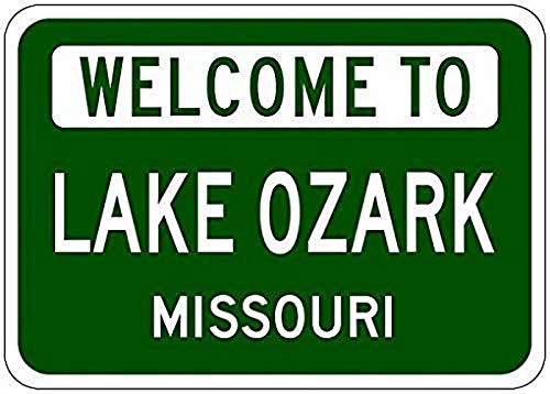 Noone Brand Welcome Lake Ozark Missouri Vintage Retro Blechschild Wanddekoration Metall Poster Bar Schild Eisen Malerei sternförmig Hof Kneipe Haus Tavern Shop von None Brand