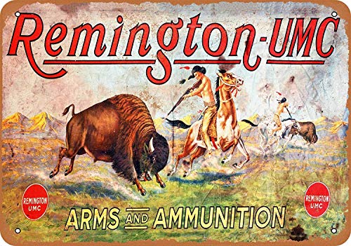 Remington Arms and Ammunition Blechschild Retro Blech Metall Schilder Poster Deko Vintage Kunst Türschilder Schild Warnung Hof Garten Cafe Toilette Club Geschenk von None Brand