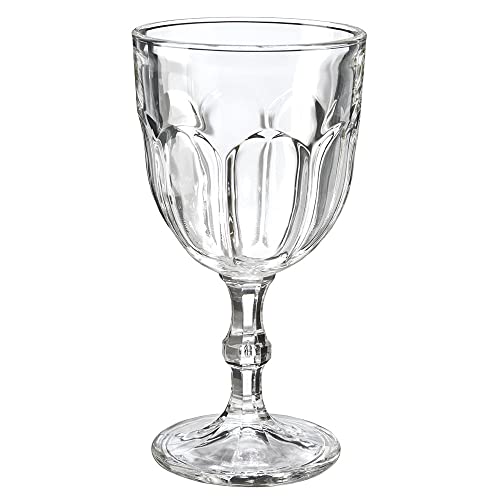 Nordring Country Weingläser Wassergläser mit Stiel dickwandige Gläser Vintage spülmaschinenfeste Weingläser 16,9 cm hoch, transparent, Glas, fasst ca. 310 ml von Nordring