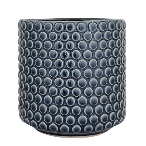 Nordring Retro Übertopf Vintage Pflanztopf für Zimmerplanzen Blumentopf Dotty L (15,5 cm ø), Petrol, Keramik von Nordring