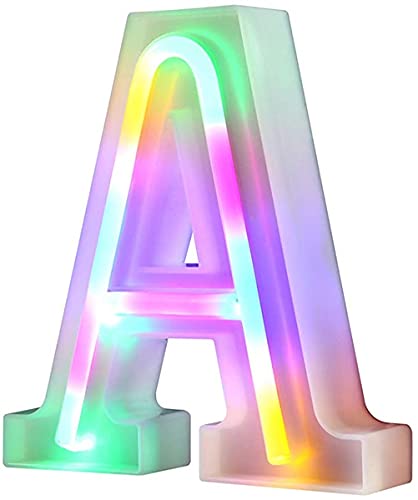 Nordstylee Leuchtende LED-Buchstaben-Lichter, Neon-Buchstaben-Nachtlichter für Wand, Geburtstagsparty, Weihnachten, Hochzeitsdekoration, bunte Buchstaben (A) von Nordstylee