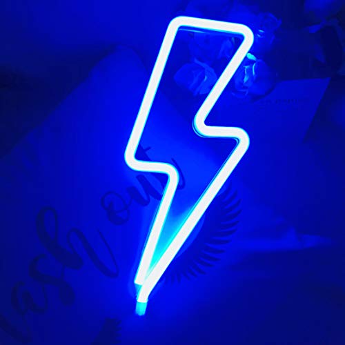 Nordstylee Neon Lightning Lichtschilder, LED Nachtlichter für Kinder, als Geschenk, für Wand, Geburtstagsparty, Weihnachten, Hochzeitsdekoration (blau) von Nordstylee