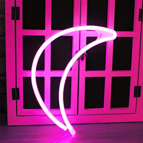 Neon-Mondlicht-Schilder, LED-Mond-Nachtlichter für Kinder, Wand, Geburtstagsparty, Weihnachten, Hochzeitsdekoration (rosa) von Nordstylee