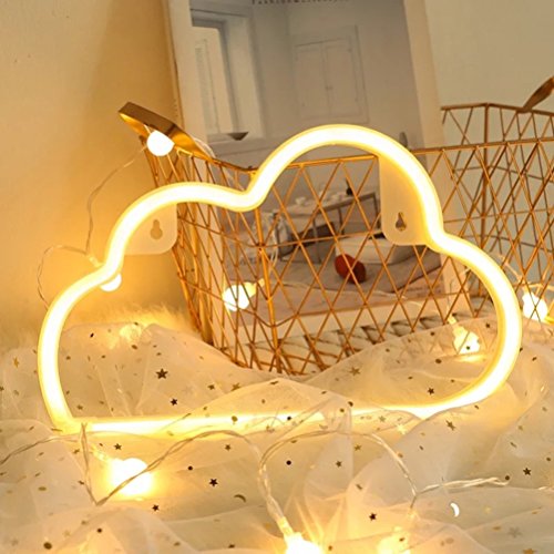 Nordstylee Neon-Wolkenschilder, USB- oder batteriebetrieben, dekorative Lichter für Kinderzimmer/Geburtstagsparty/Urlaub/Hochzeitsdekoration (Warmweiß) von Nordstylee