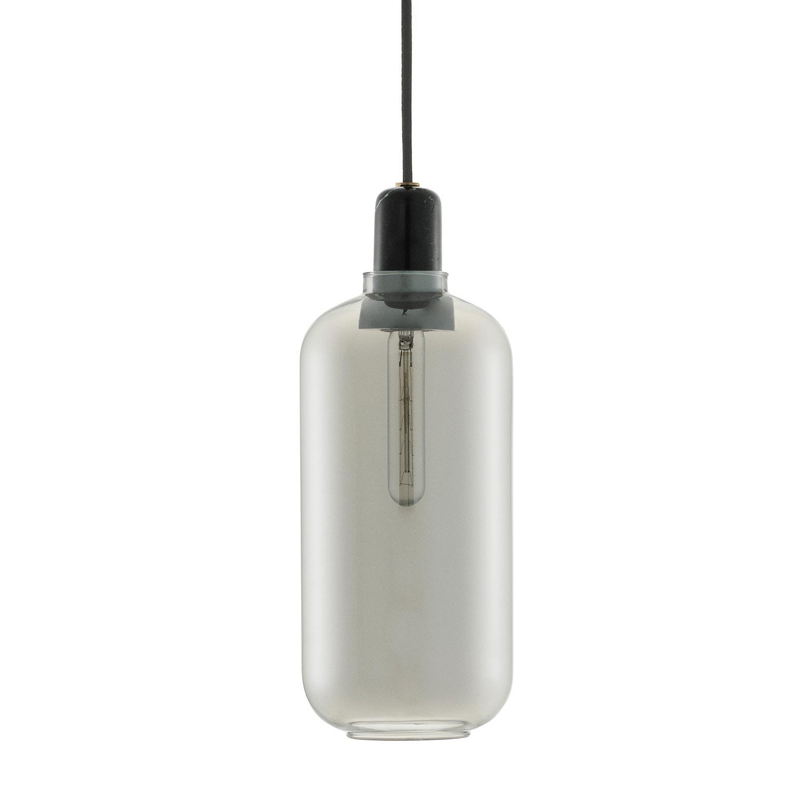 Normann Copenhagen - Amp Pendelleuchte - Rauch-schwarz/H:26cm Ø11cm/exkl. Leuchtmittel von Normann Copenhagen