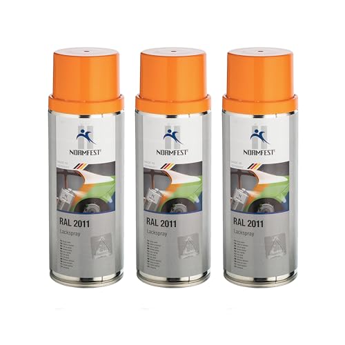 Normfest Lackspray RAL 2011 tieforange seidenglatt 3x 400 ml von Normfest