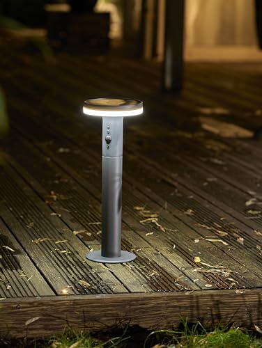 Northpoint LED Solar Wegleuchte mit Bewegungsmelder und Dämmerungssensor Standbylicht für den Außenbereich IP44 ca. 54cm hoch Tageslichtweißes Licht 5000K von Northpoint