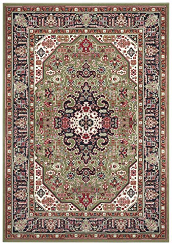 Nouristan Mirkan Orient Teppich – Wohnzimmerteppich Orientalisch Kurzflor Vintage Orientalischer Teppich für Esszimmer, Wohnzimmer, Schlafzimmer – Grün, 160x230cm von Nouristan