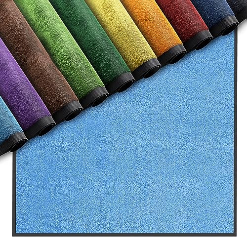 Nova Forma Premium Fußmatte für Innenbereich | Schmutzfangmatte als Fußabtreter | in vielen Farben und Größen (Hellblau 017-115x180 cm) von Nova Forma