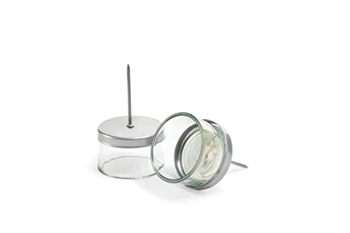 2X Kerzenhalter weiß/klar Teelichthalter Teelichtgläser Kerzenhalter zum Stecken Kerzenpicks für Adventskranz 5cm von Novaliv