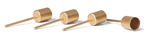 Novaliv 4X Stabkerzenhalter Gold I Kerzenpick 10 x 2,5 cm Kerzenstecker für Stabkerzen Weihnachtsdekoration I Kerzenpin Adventskranzdekoration Kerzenleuchter von Novaliv