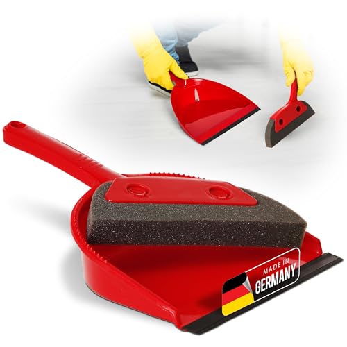 Novaliv Schaumstoffkehrgarnitur I rot I Schaufel und Besen I Schaumstoffhandfeger Hand Brush Handkehrer Handkehrset dust pan von Novaliv