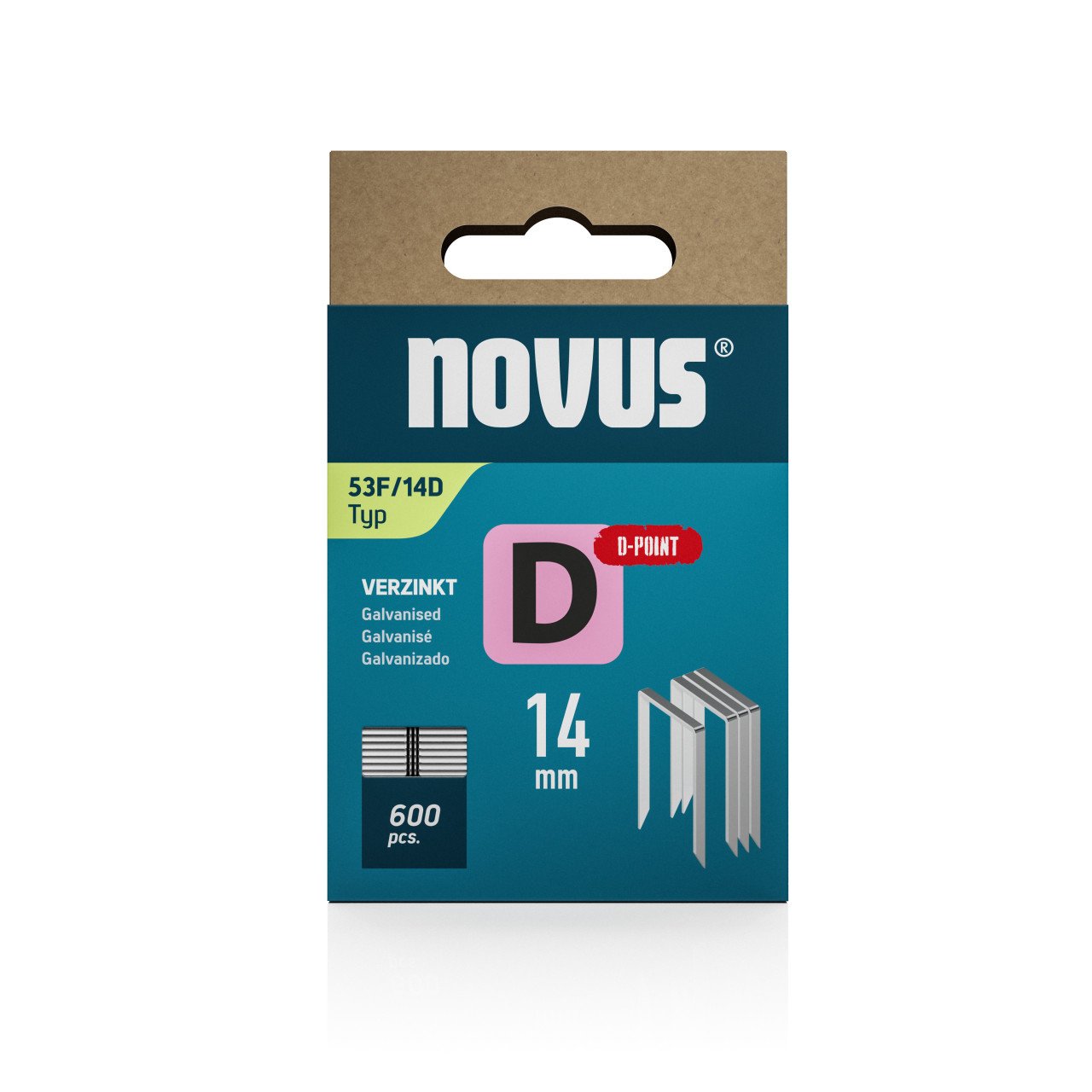 Novus Tackerklammer Typ 53 F D-Point Sägeschnitt 14 mm 600 Stück Flachdrahtklammern Novus Tackerklammer Typ 53 F D-Point Sägeschnitt 14 mm 600 Stück Flachdrahtklammern von Novus