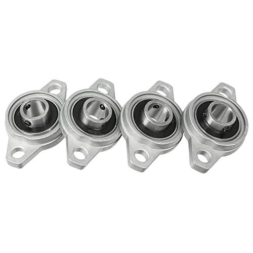 Ntcpefy 4Pcs KFL001 12Mm Selbstausrichtendes Stehlager mit Zinklegierung Flanschlager Rhombisches LagergehäUse von Ntcpefy