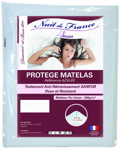 Nuit De France 329382 Schutzbezug Matratze Baumwolle weiß, weiß, 200 x 200 cm von Nuit De France