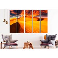 Sand Dünen Wandkunst Sets Wüste Wand Dekor Sonnenuntergang Kunst Druck Luft Bild Leinwand Natur Landschaft von NumberOneUA