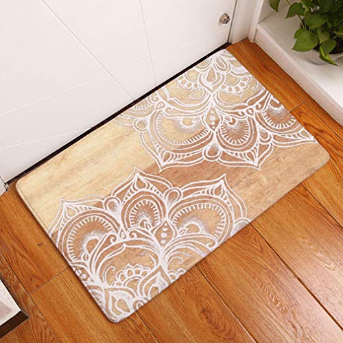 Nunbee Designer Fußmatte Anti Rutsch Unterlage Wasseraufnahme Teppich Praktische Schmutzfangmatte Haustür Flur Innenbereich Aussen Lustig Waschbar Weihnachten Katze, Mandala 2 40 * 60cm von Nunubee