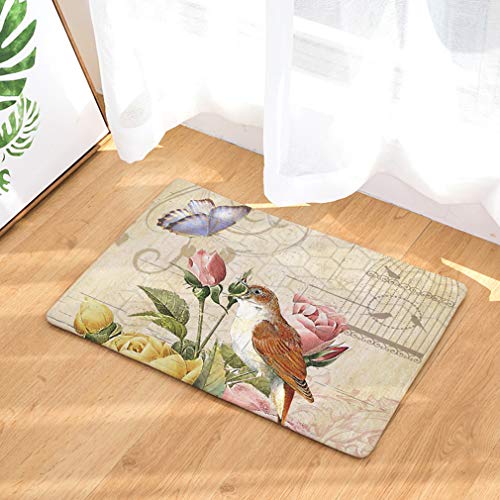 Nunubee Fußmatte Blumenserie Designe Anti Rutsch Unterlage Wasseraufnahme Teppich Praktische Schmutzfangmatte Haustür Flur Innenbereich Aussen Lustig (Blumenserie 6-19.7x31.5 Zoll /50x80cm) von Nunubee