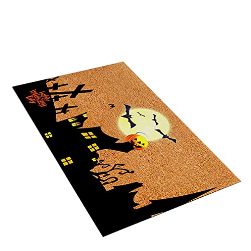 Nunubee Happy Halloween Fußmatte, Herbstferien, rutschfeste Bodenmatte, Schaltmatte für den Innen- und Außenbereich, Hausgarten, Flache Eingangsmatte für Garagenverkehrsbereiche,40 * 60cm,#3 von Nunubee