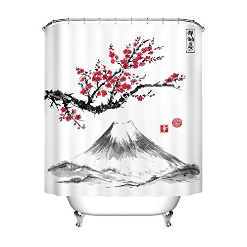 Nunubee Schmutzfangmatte Waschbar Aquarell Kirschblüte chinesische Art Indoor Fußmatte Mikrofaser Super Absorbent Water Fußabstreifer Rutschfester Gummi-Einstiegsteppich - 40 x 60 cm von Nunubee