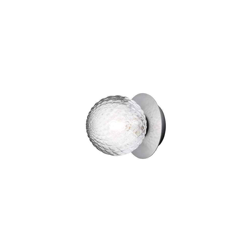 Nuura - Liila 1 Small Wand-/Deckenleuchte IP44 Light Silver/Optic Clear Nuura von Nuura