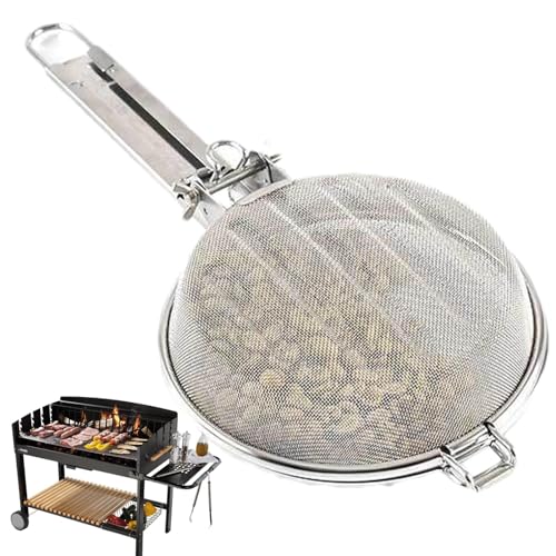 Grillkörbe Outdoor-Grill | Tragbarer Kaffeebohnen-BBQ-Grillröster | Mesh-Grillkorb zum Grillen | Hitzebeständiger Grill-Bräterkorb, Gemüse-Grillaufsatz mit Griffen, Holzkohle-Außengrill von Nuytghr